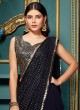 Navy Blue Dhoti Style Suit With Dupatta